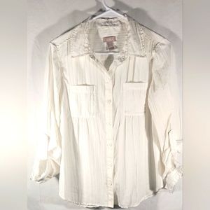 Chicos white long sleeved blouse size 1 (8/10)